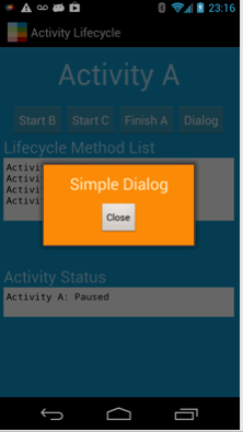 Paused Activity
