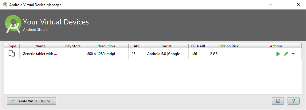 AVD Your Device Available