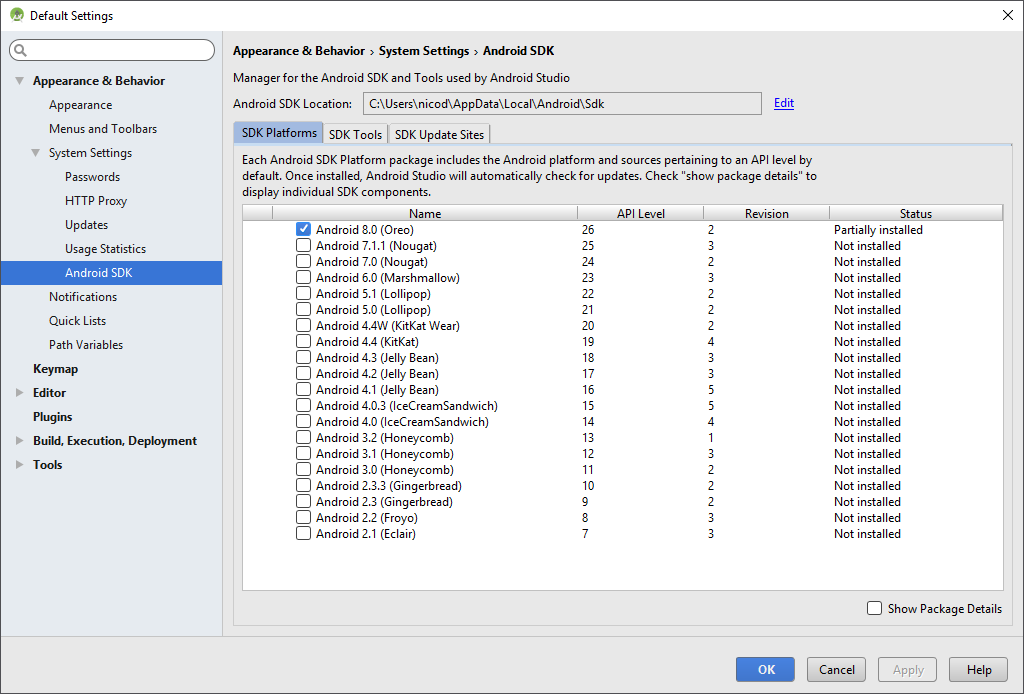 No SDKs installed
